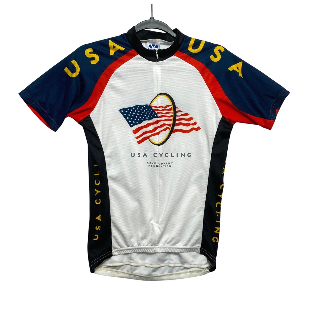 Voler Cycling Jersey Mens Small White USA Cycling Development Foundation Graphic